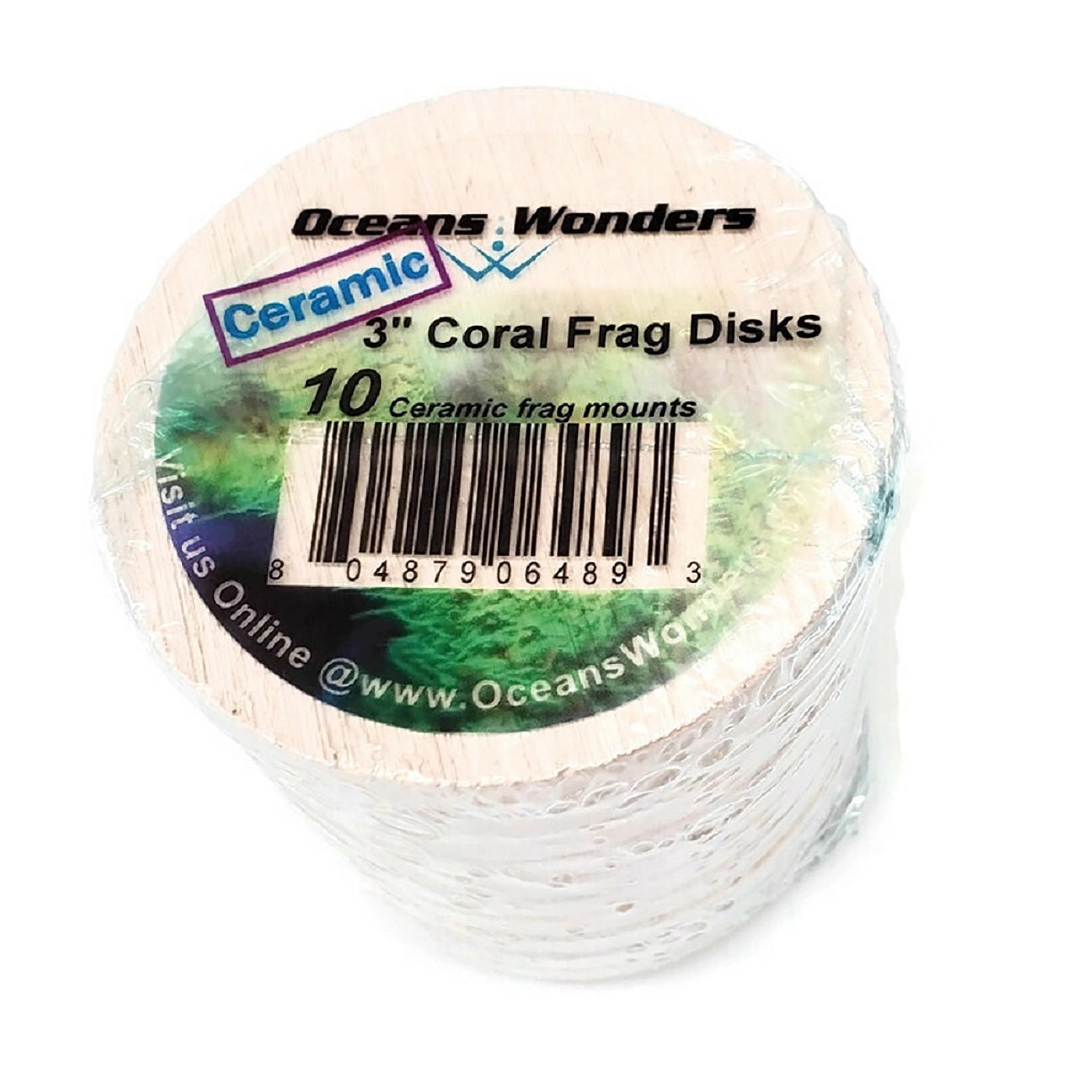 Ceramic XXL 3" Coral Frag Disks - 10 Pack