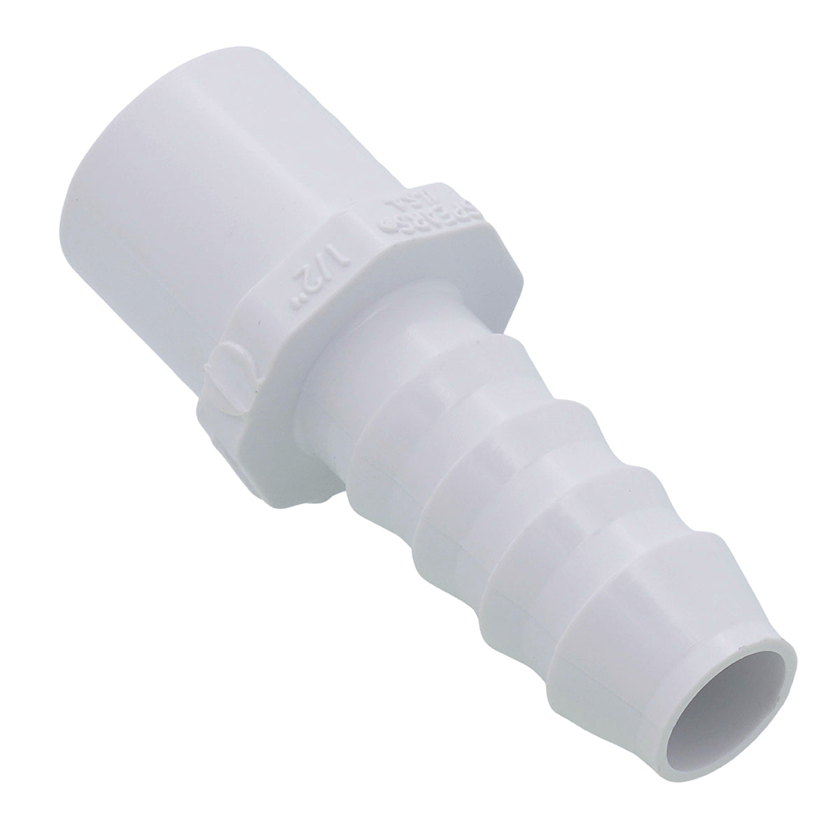 White Pipe Adapter Spigot x Barb