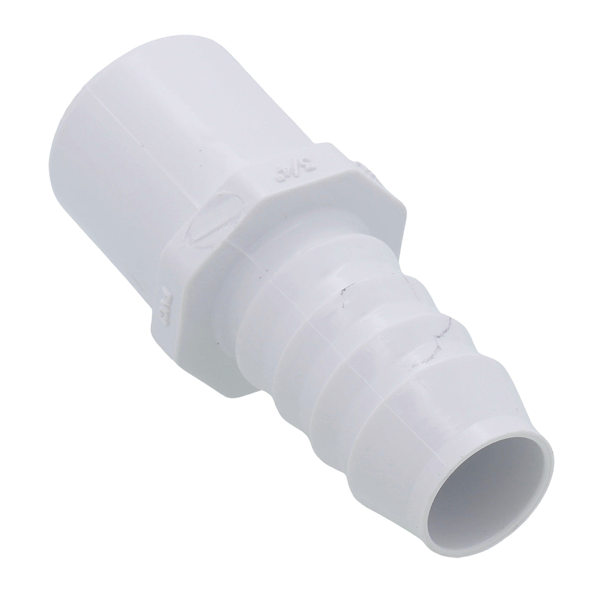 White Pipe Adapter Spigot x Barb
