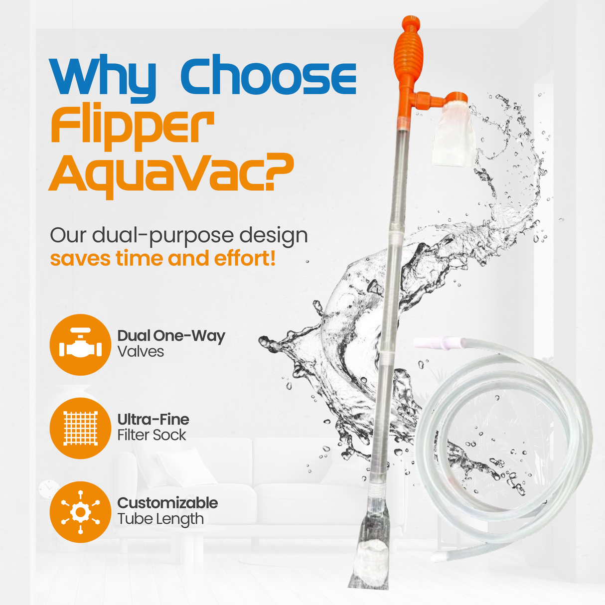 Flipper AquaVac Gravel/Sand Cleaner & Siphon Kit