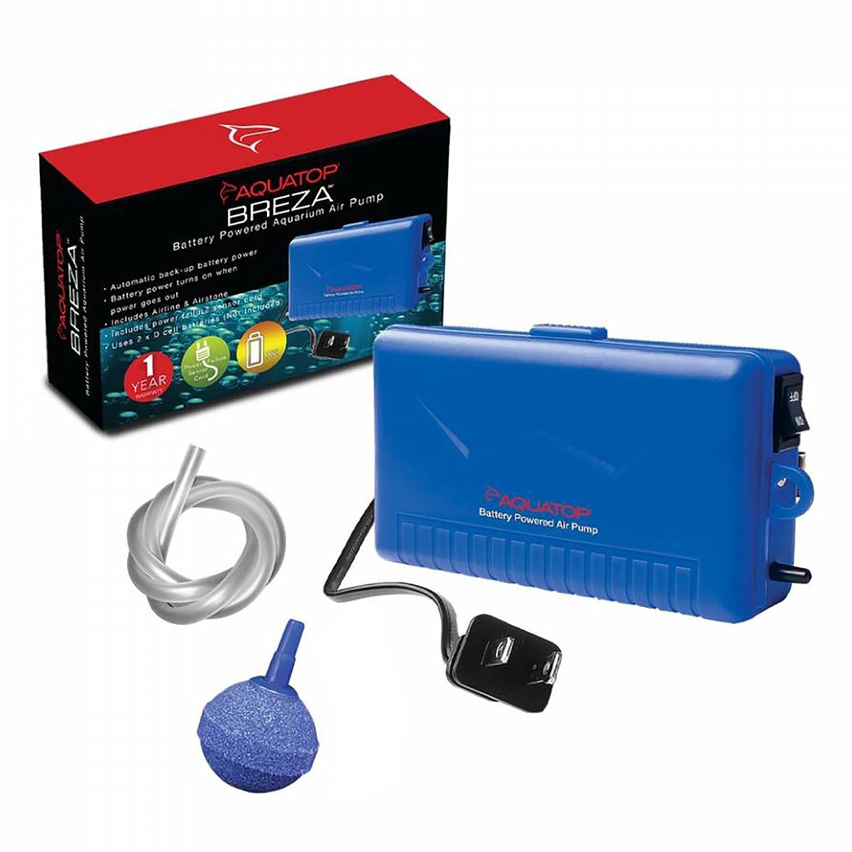 BREZA Battery Powered Aquarium Air Pump with AC Power Failure Sensor