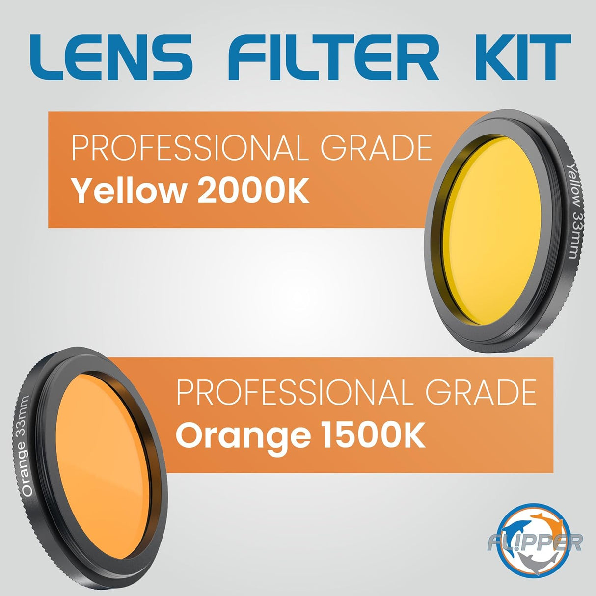Flipper Flip-Kick Phone Filter Aquarium Reef Lens with Orange and Yellow Lenses
