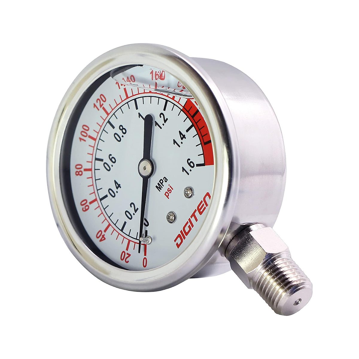 Glycerin Filled Pressure Gauge 0-220 PSI