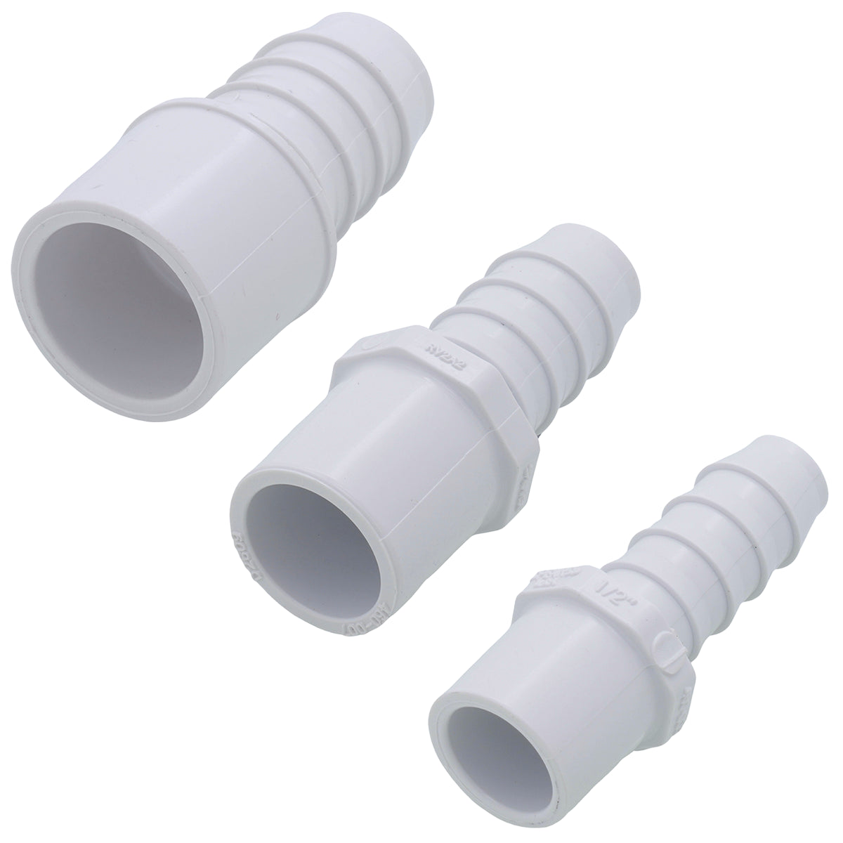 White Pipe Adapter Spigot x Barb