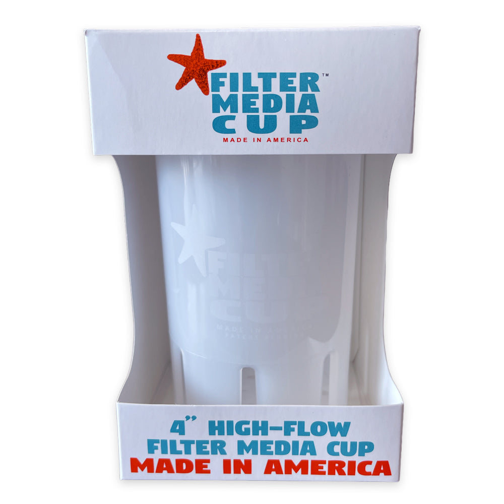 4" High Flow Filter Media Cup - Sea Foam White