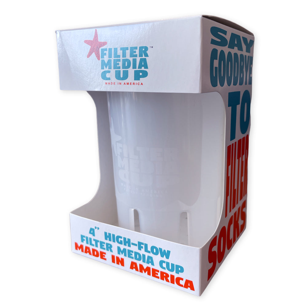 4" High Flow Filter Media Cup - Sea Foam White