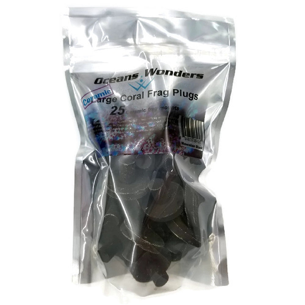 Hawaiian Black Large Ceramic Coral Frag Plugs