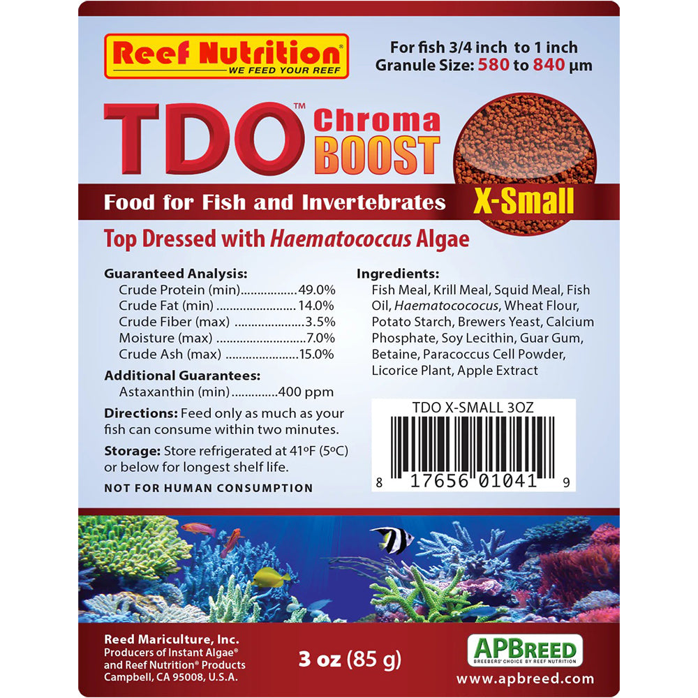 TDO-C1 Chroma Boost Extra Small Fish Food 3 oz