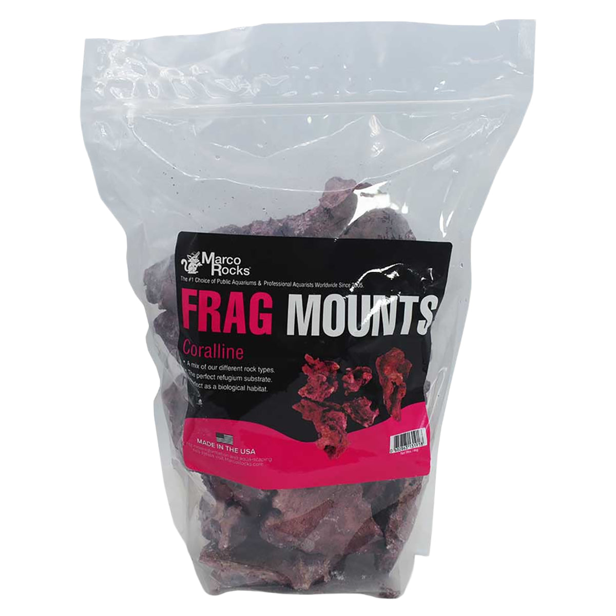 Frag Mounts Coralline Rock - 9 Lb Bag