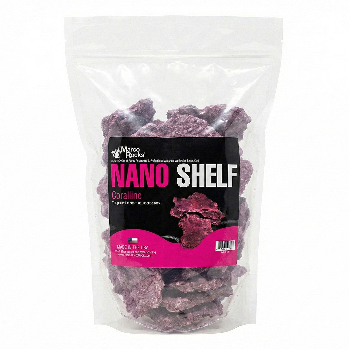 Nano Shelf Coralline Rock - 8 Lb Bag