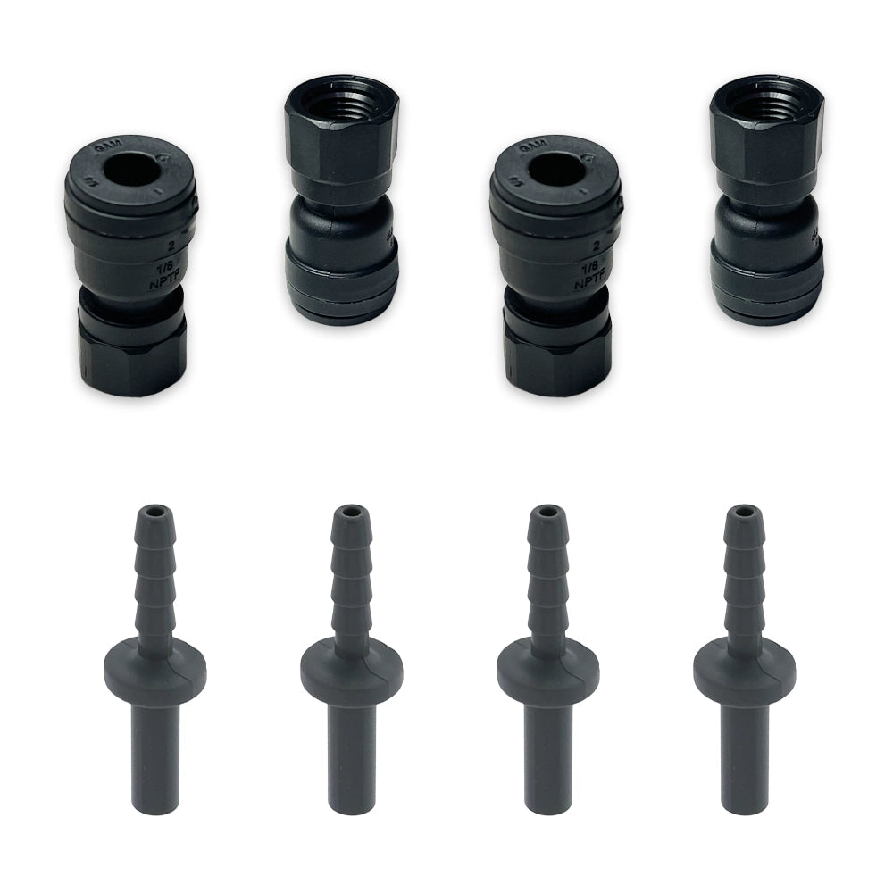 1/4" Push Connect & 3/16" Barb Apex DOS Adapter Kit - 4 Pack
