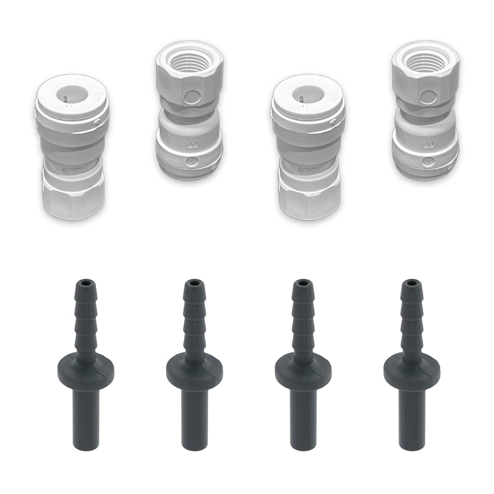 1/4" Push Connect & 3/16" Barb Apex DOS Adapter Kit - 4 Pack