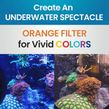 Flipper Flip-Kick Phone Filter Aquarium Reef Lens with Orange and Yellow Lenses