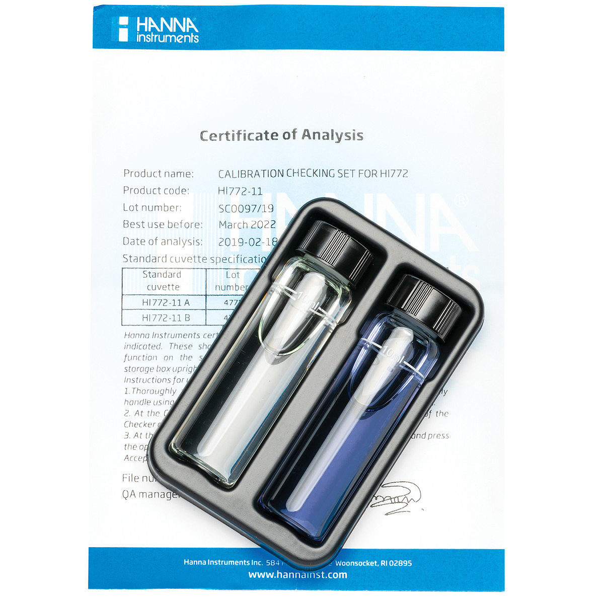 HI772-11 Alkalinity dKH Calibration Check Set
