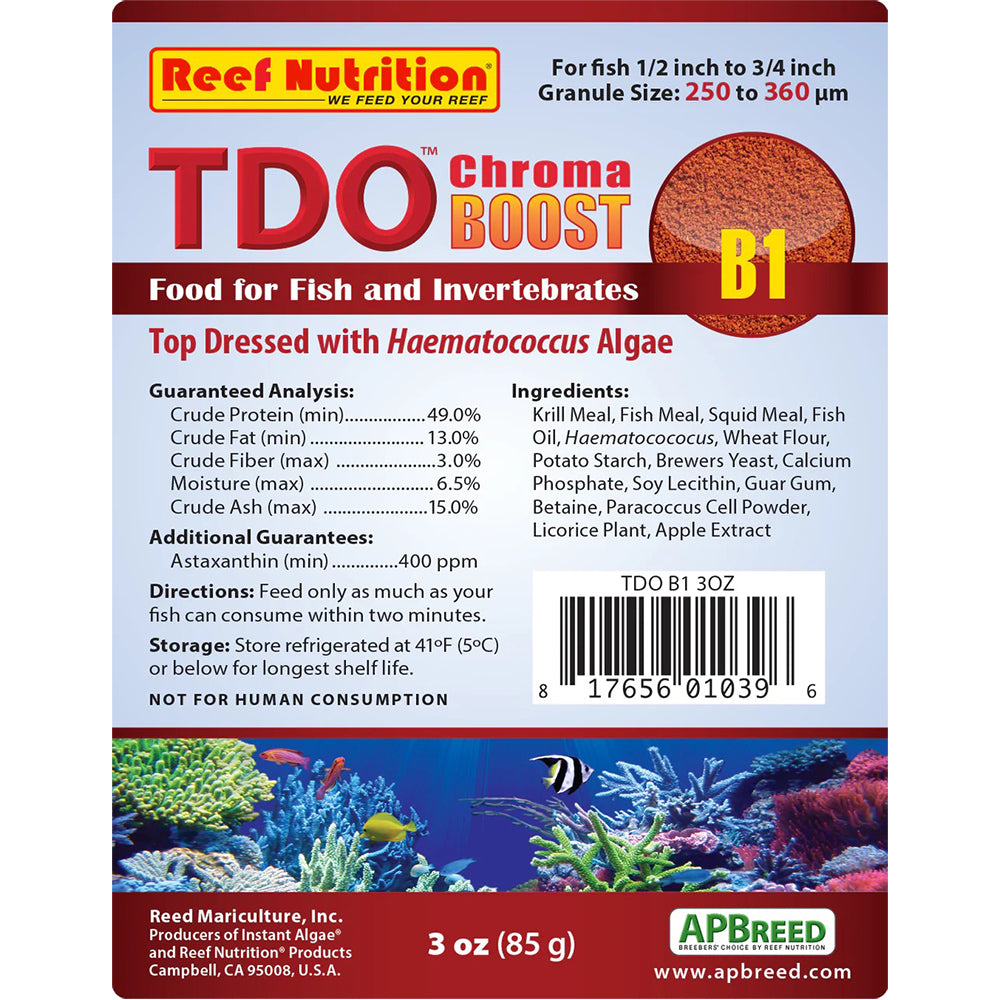 TDO-B1 Chroma Boost Fish Food 3 oz