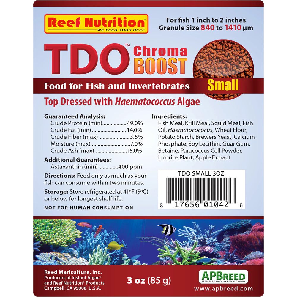 TDO-C2 Chroma Boost Small Fish Food 3 oz – Reef Goods